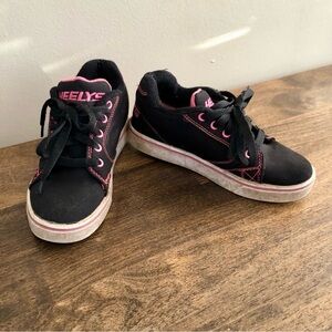 Heelys Vopel Y2K Vintage Youth Girls Lace Up Rolling Skater Sneakers Shoes Black